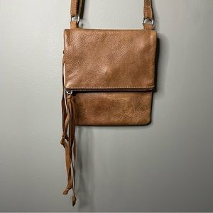 Roots Brown Leather Mini Crossbody